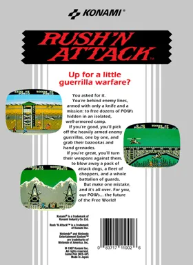 Rush'n Attack (USA) box cover back